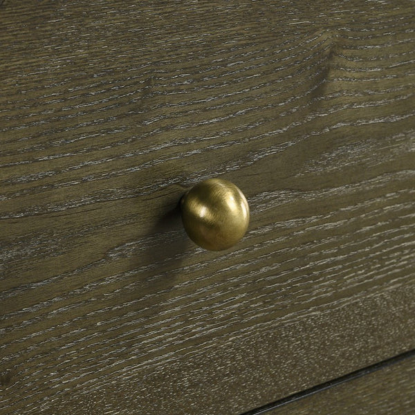 English Elm Sundance Six-Drawer Dark Cocoa Dresser Cabinet with Brass Knobs, Solid Wood Drawer Boxes, 61"W B062P378394