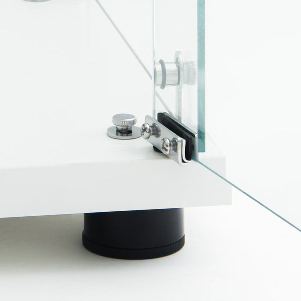 English Elm Tempered Glass Display Cabinet With Bluetooth Led Light, Locking Door, Mirrored Back – Stylish Storage! W3155S00016-GIGA