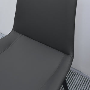 English Elm Black Pu Leather Dining Chairs Set Of 2 - Modern Ergonomic Design For Kitchen, Restaurant & Living Room T3967P384543