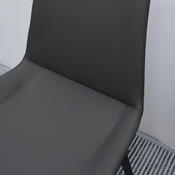 English Elm Black Pu Leather Dining Chairs Set Of 2 - Modern Ergonomic Design For Kitchen, Restaurant & Living Room T3967P384543