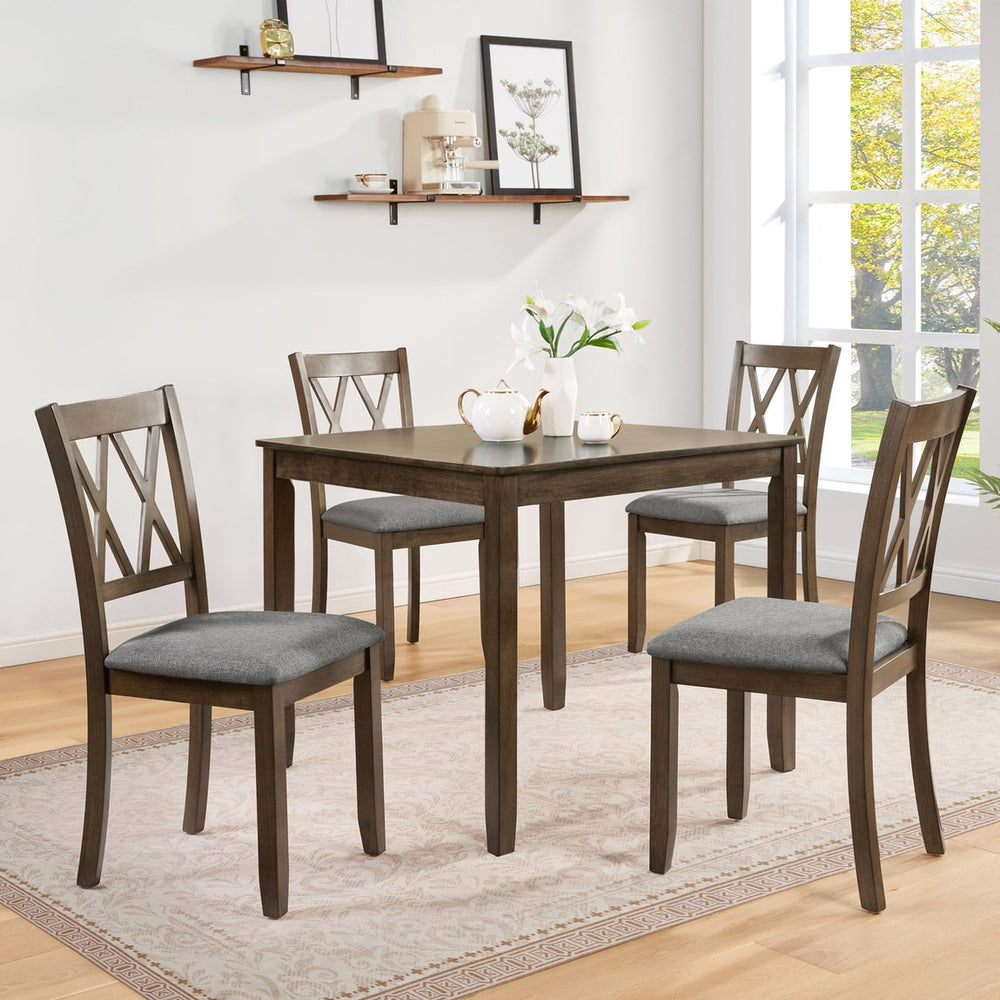 English Elm Dining Chairs Set Of 4 - Ergonomic Walnut Wooden Dining Room Chairs With Padded Seats & Style W1998P317437