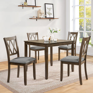 English Elm Dining Chairs Set Of 4 - Ergonomic Walnut Wooden Dining Room Chairs With Padded Seats & Style W1998P317437