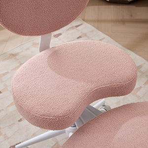 English Elm Meditation Chair Plus - Plus-Size Cross-Legged Swivel Seat with Memory Foam, Lumbar Support, Pink W1143P360516