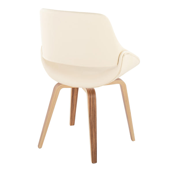 English Elm Mid-century Modern Dining Chairs Faux Leather Seat Zebra Bentwood Legs Set of 2 B202S01237