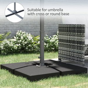 English Elm Outsunny 4-Piece Heavy-Duty Patio Umbrella Base Set, 176 Lbs Water Or 264 Lbs Sand Capacity, Black W2225P174178-GIGA