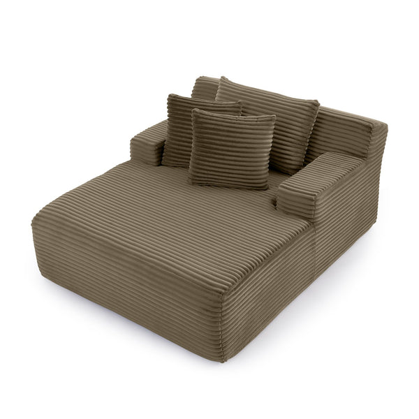 English Elm Single Frameless Velvet Lounge Chair Plush High Density Foam Accent Seat for Living Room Brown W487P420018