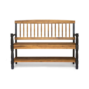 English Elm Christopher Knight Home® - Imperial Farmhouse Storage Bench - Handcrafted Acacia Wood Seat With Teak Finish For Entryways & More 62539.00BLK
