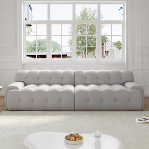 English Elm Bubble Modern Armless Sectional Sofa - 3D-Knitted Loveseat With Plush Comfort & Stylish Design B341S00010