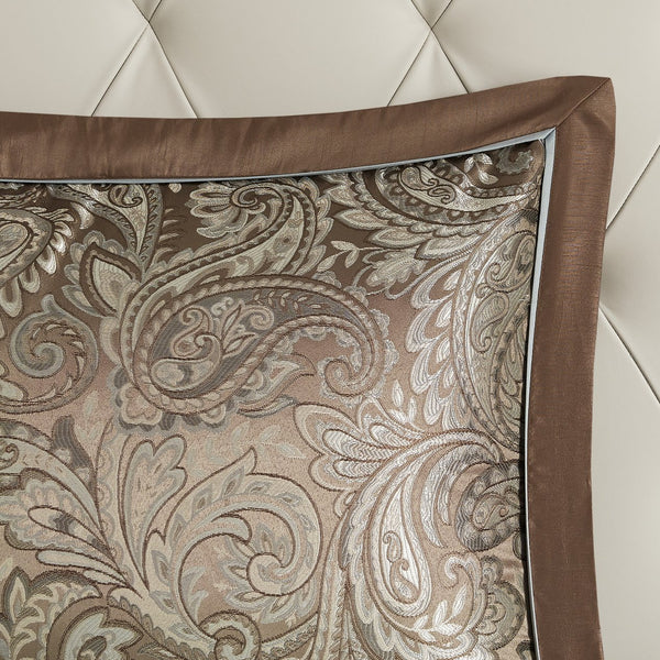 English Elm 12 Piece Comforter Set - Luxurious Cotton Sheets & Reversible Jacquard Paisley Design, Cal King B035128825