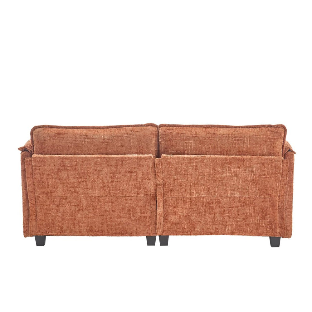 English Elm United Cozy Two-Seat Chenille Sofa With Detachable Armrests, Footstools, And Side Pockets For Comfort P1 W1568S00141-GIGA
