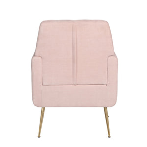 Crestview Collection Modern Accent Chair - Stylish Upholstered Furniture With Button Tufting And Gold Legs For Any Room Pink Solid Wood Evfzr4352bpnk