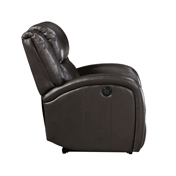 English Elm Modern Power Reclining Chair In Brown Faux Leather – Plush Comfort With Solid Wood Frame Design B011P256235