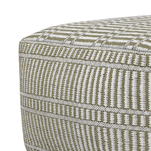 English Elm Safford Handwoven Geometric Square Pouf in Recycled Pet Yarn for Patio or Living Room B136P427586