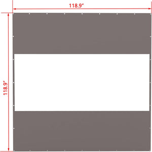 English Elm Heavy Duty Outdoor Clear Panel Curtain - 18 Oz Waterproof Pvc-Powered Privacy Screen For Patios, Gazebos, And Pergolas (10'H X 10'W, Gray) W1859P238830