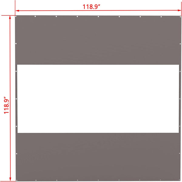 English Elm Heavy Duty Outdoor Clear Panel Curtain - 18 Oz Waterproof Pvc-Powered Privacy Screen For Patios, Gazebos, And Pergolas (10'H X 10'W, Gray) W1859P238830