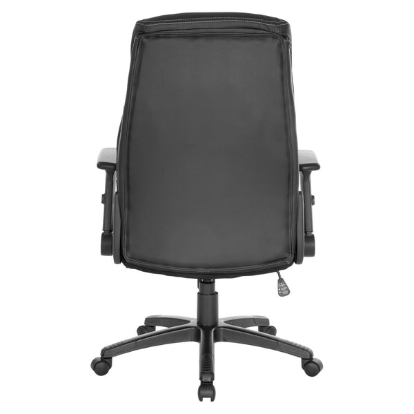 OSP Home Furnishings Exec High-back Bonded Leather Office Chair with Lumbar Support and Ergonomic Flip Arms EC90200-EC3