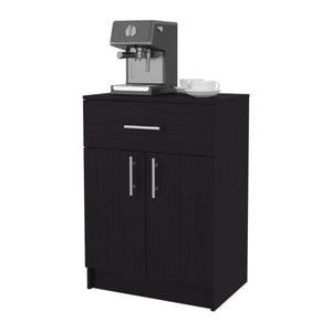 English Elm Cope Melamine Kitchen Pantry Cabinet Wengue with 2 Doors & Drawer, Compact 23.6"x33.5"x15.9" Storage Solution B128P287517