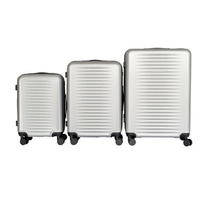 English Elm 2025 Hardshell Abs 3 Piece Luggage Set Matte Spinner Wheels Combo Lock Travel Beige+Silver Gray W2710P417749
