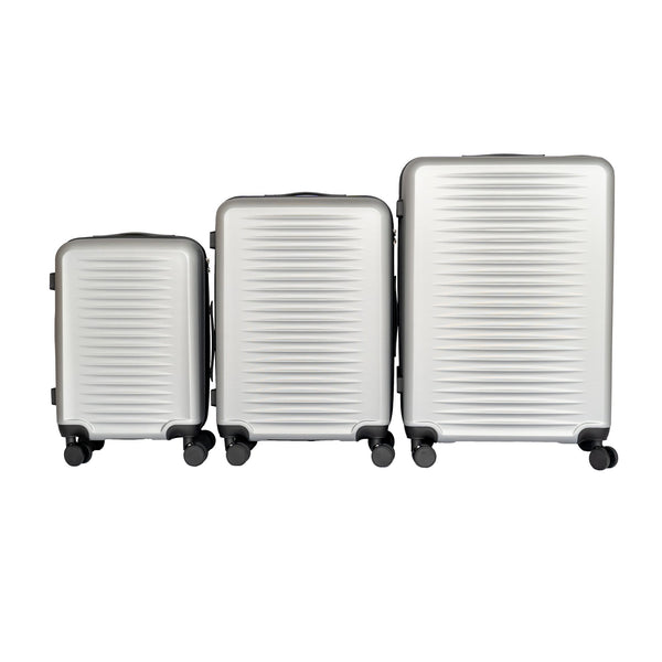 English Elm 2025 Hardshell Abs 3 Piece Luggage Set Matte Spinner Wheels Combo Lock Travel Beige+Silver Gray W2710P417749