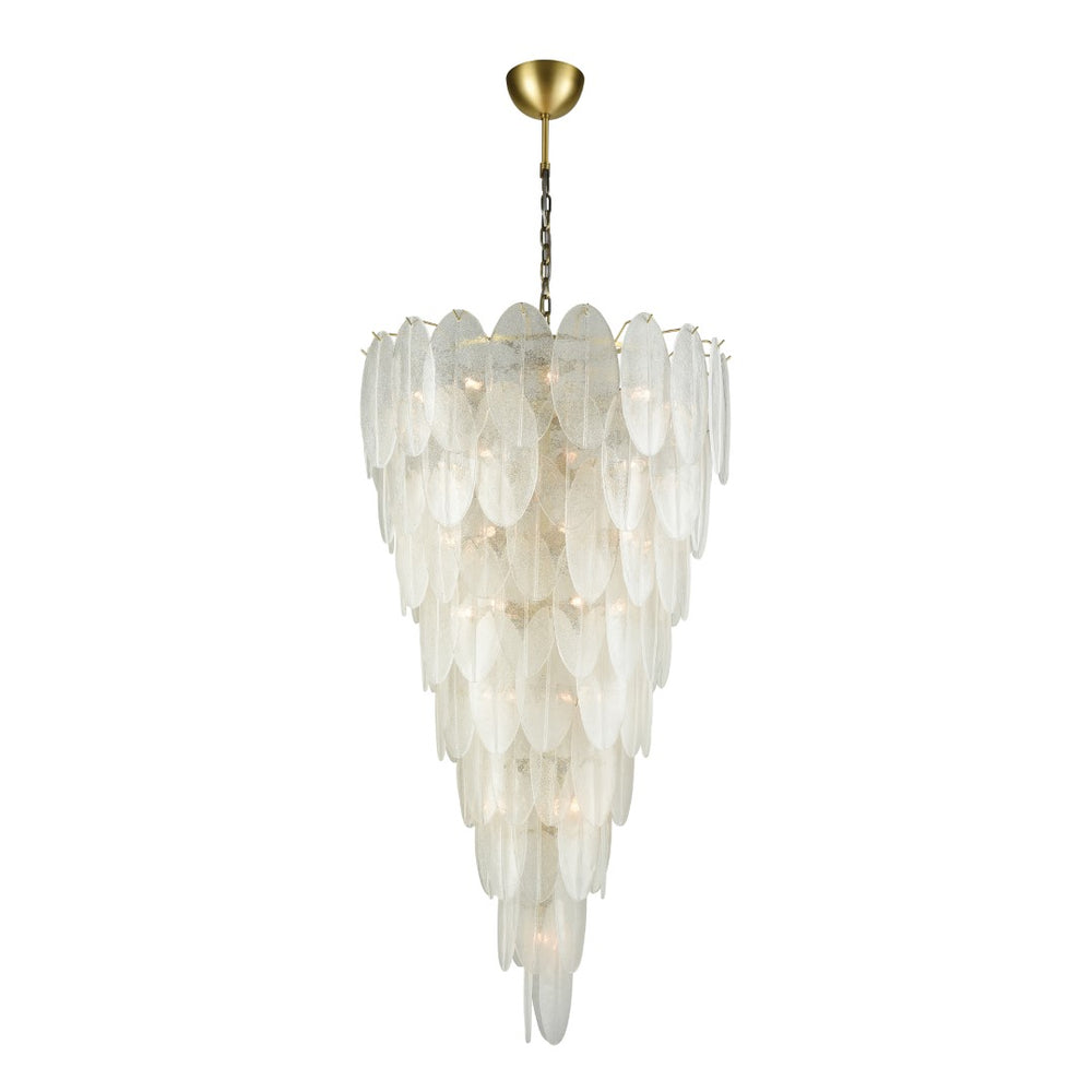 Hush 32.5'' Wide 42-Light Chandelier - Aged Brass with White D3309 Elk Home