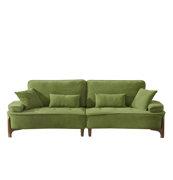 English Elm 103 Luxurious Cloud Velvet Sofa with High-Elastic Sponge Cushion, Deep-Seated Comfort for Living Spaces Green W2290S00009