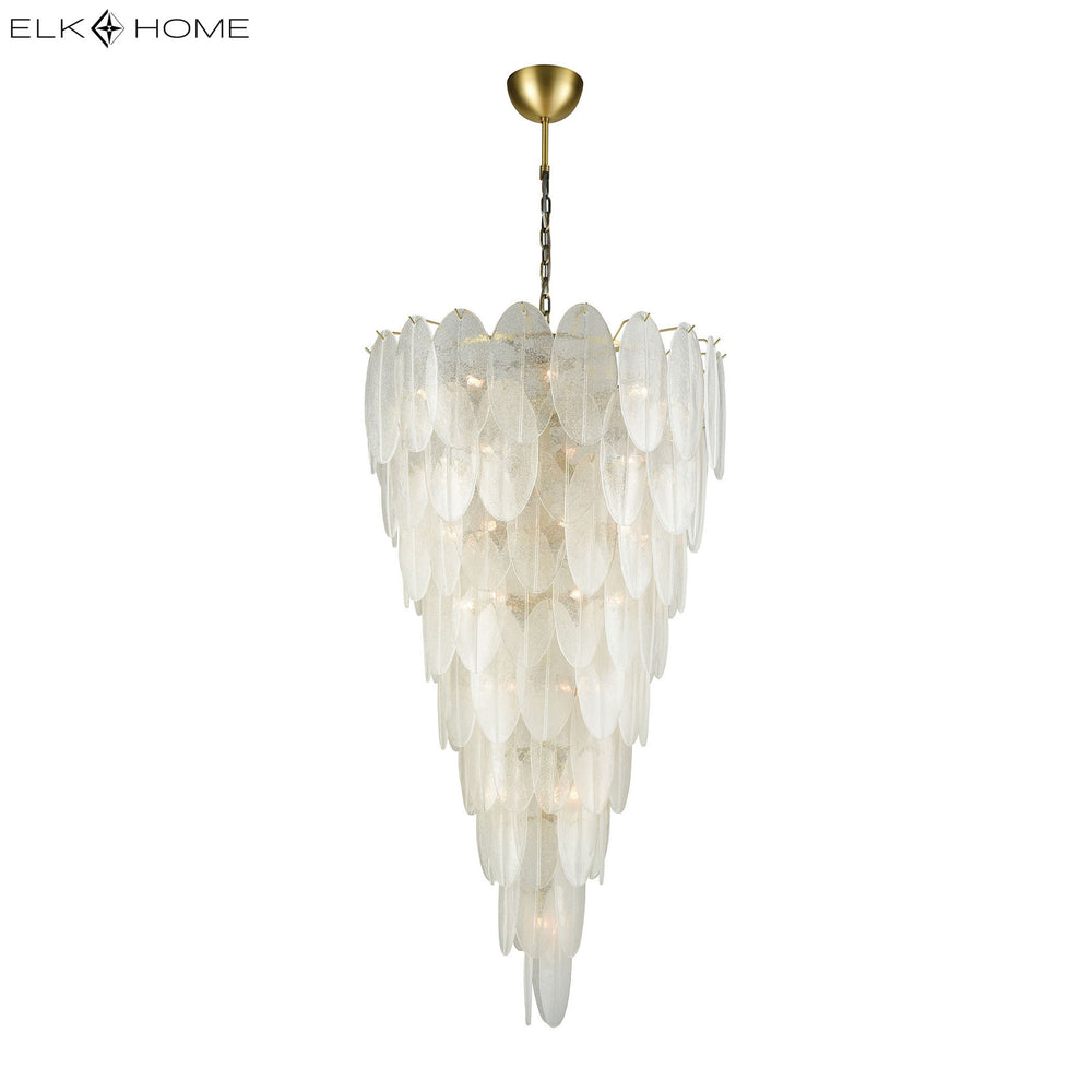 Hush 32.5'' Wide 42-Light Chandelier - Aged Brass with White D3309 Elk Home