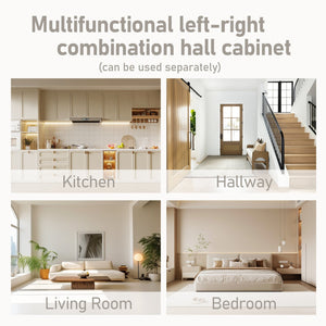 English Elm Multifunctional Hall Cabinet & Tree: Versatile 2-In-1 Storage Solution With Hooks For Entryway Style W1580S00185