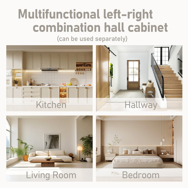 English Elm Multifunctional Hall Cabinet & Tree: Versatile 2-In-1 Storage Solution With Hooks For Entryway Style W1580S00185