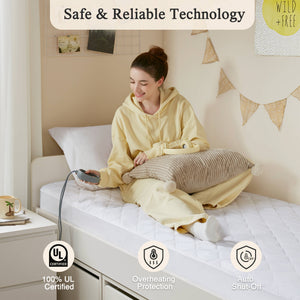 JLA Home Beautyrest - Heated Beautyrest mattress pad with Secure Comfort Tech, quilted warmth, 5 heat settings, auto-off 75 L x 39 W x 0.25H BR55-0533