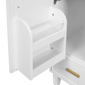 English Elm Christopher Knight Home® - 24" Bathroom Vanity with Ceramic Sink, Solid Wood Frame, Soft-Close Drawers & Ample Storage Appeal White N759P269734K