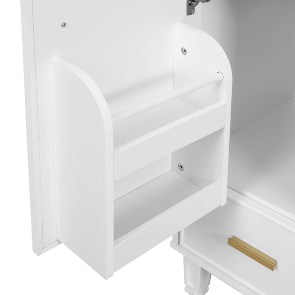 English Elm Christopher Knight Home® - 24" Bathroom Vanity with Ceramic Sink, Solid Wood Frame, Soft-Close Drawers & Ample Storage Appeal White N759P269734K