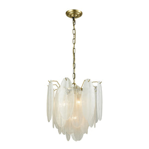 Hush 18'' Wide 4-Light Pendant - Aged Brass with White D3310 Elk Home