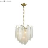 Hush 18'' Wide 4-Light Pendant - Aged Brass with White D3310 Elk Home