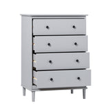 4-Drawer Solid Wood Dresser BR4DDRGY-T Grey BR4DDRGY-T Walker Edison