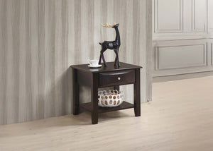 English Elm Simple Contemporary End Table with Walnut Veneer Top and Solid Rubberwood Legs, Square 22" Accent Table Antique Black,Espresso 11 L x 24 W x 27 H HSESF00F6388
