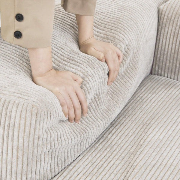 English Elm Pixel Modern Modular Sofa - Versatile L-Shaped 4-Seater In Cozy Corduroy, Perfect For Families! B341S00023-GIGA