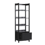 Holmes Modern Narrow Bookcase with Reeded Drawer Black WEHOL41OS2BL0 Walker Edison