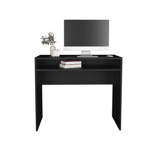 English Elm Computer Desk Sleek Engineered Wood Compact Design with Single Shelf, Durable, Easy Assembly, Eco-Friendly Black 40.16 L x 23.23 W x 3.94 H B097P250846