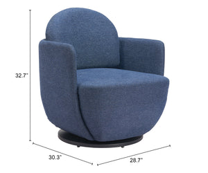 Bant Swivel Chair Blue 110015 Zuo Modern