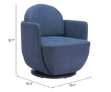 Bant Swivel Chair Blue 110015 Zuo Modern