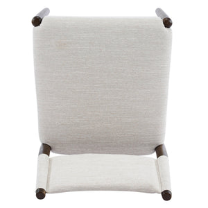 English Elm Mid-century Modern Linen Blend Dining Chairs Rubberwood Legs Sculptural Backrest Set of 2 Beige,Walnut N768P442401W