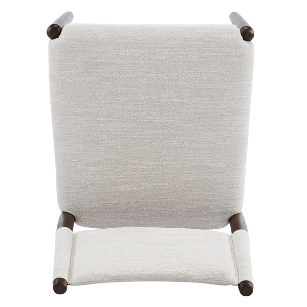 English Elm Mid-century Modern Linen Blend Dining Chairs Rubberwood Legs Sculptural Backrest Set of 2 Beige,Walnut N768P442401W