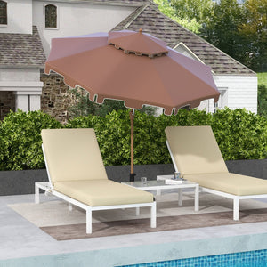 English Elm Outsunny 9' Ruffled Patio Umbrella With Crank & Tilt, Double-Top Vent Design For Garden & Pool Use W2225P217595-GIGA
