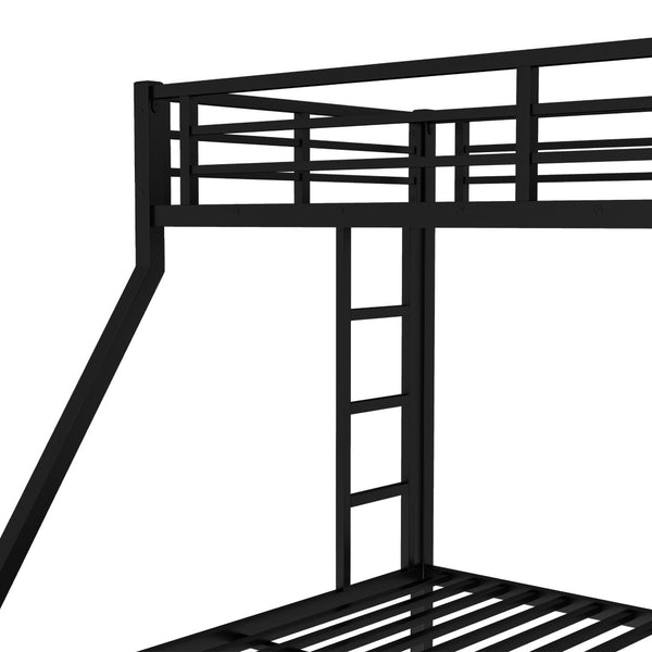 English Elm Twin Xl Over Queen Metal Bunk Bed With Trundle - Space-Saving, Durable, Modern Black Design! W1580S00132-GIGA
