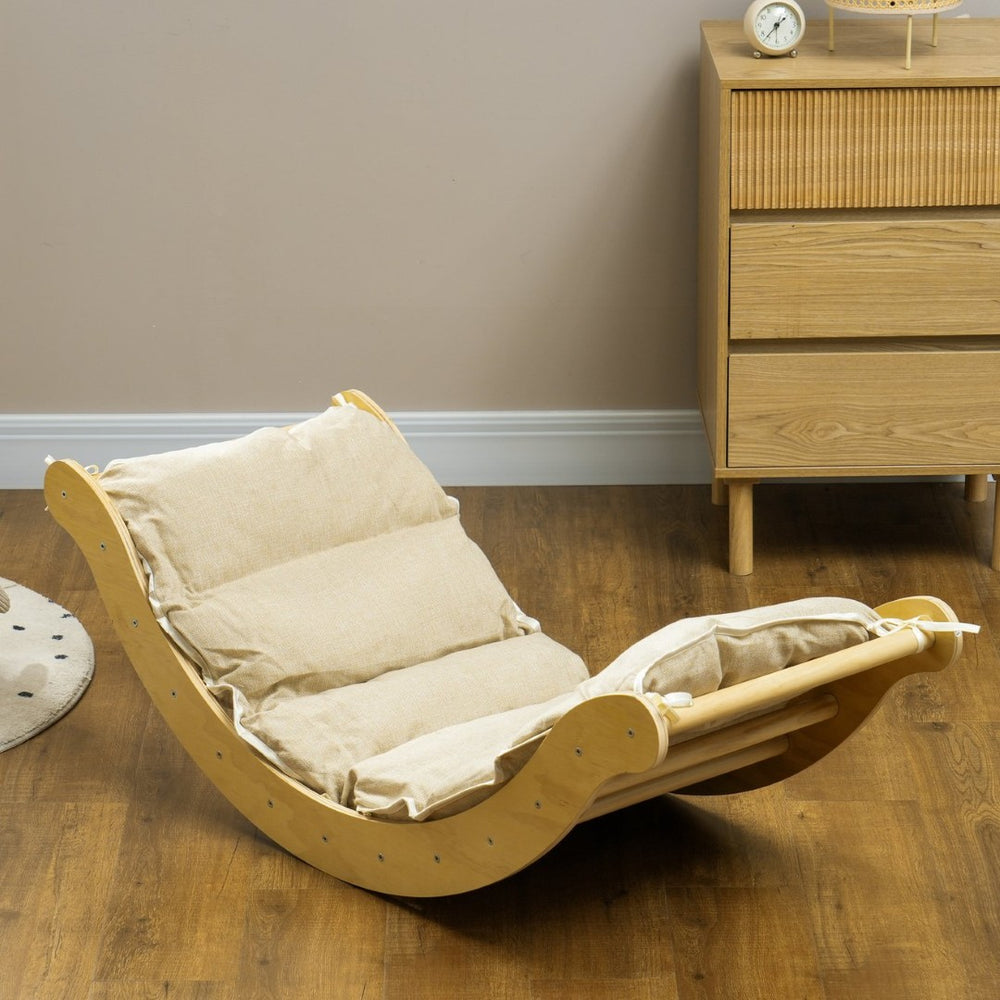 English Elm Qaba 4-In-1 Indoor Wooden Climbing Set For Toddlers - Safe Pikler Triangle, Arch Climber & Ramp W2225P249770-GIGA