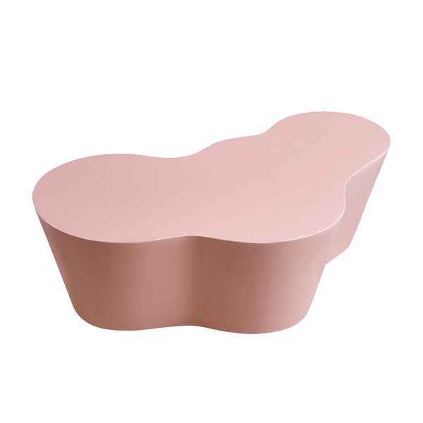 English Elm 50 Inch Sculptural Fiberglass Coffee Table Ready to Use Focal Point for Modern Living Rooms Pink W876P452392
