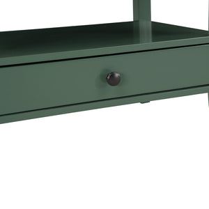 English Elm Newland Vintage Green Storage Nightstand with Drawer, Pull-Out Tray, Fluted Legs & Ample Shelf Space B050P376940
