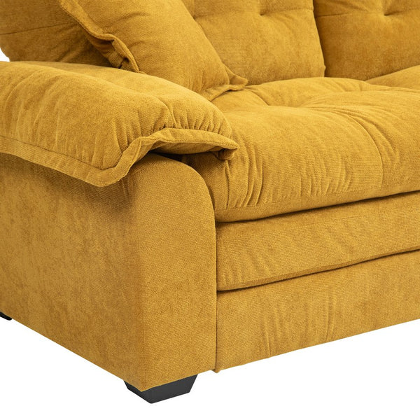 English Elm 84" Chenille Sofa Loveseat with Memory Foam & Pocket Springs, Plush Dual-Layer Comfort, Sturdy Frame Yellow W676S00012