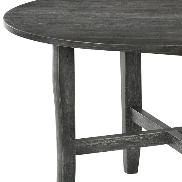English Elm Kendric Rustic Gray Dining Table with Oak Veneer Top, Tapered X-Leg Support, 25mm Solid Stylish Craftsmanship B2726P348934