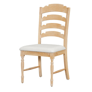 English Elm Topmax Vintage 4-Piece Upholstered Dining Chair Set - Stylish Serrated Backs & Natural Finish Comfort N717P170412A-GIGA